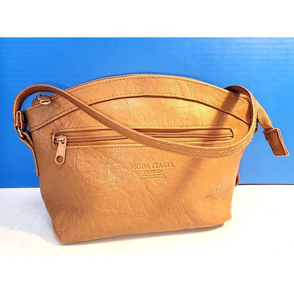 Moda Italia Venezia Small Shoulder Bag Purse Tan Brown